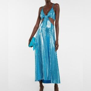 Rotate Birger Christensen Cinderelly Sequined Halter Dress